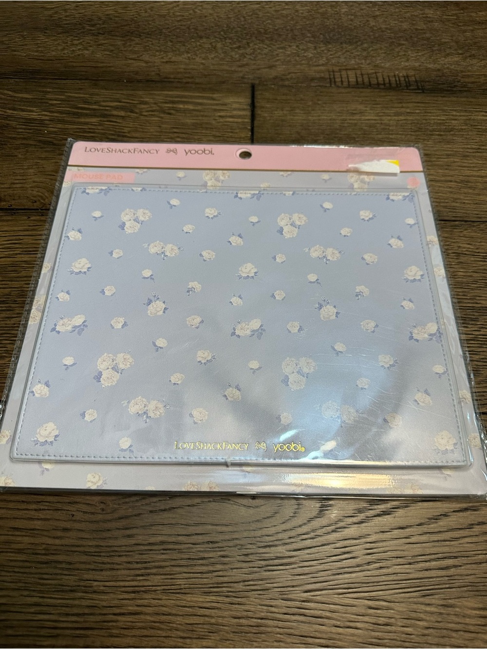 LoveShackFancy Light Blue Floral Laptop Mouse Pad
